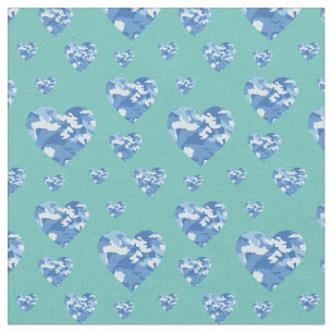 Tecido Camo Hearts Blue Boys Camouflage
