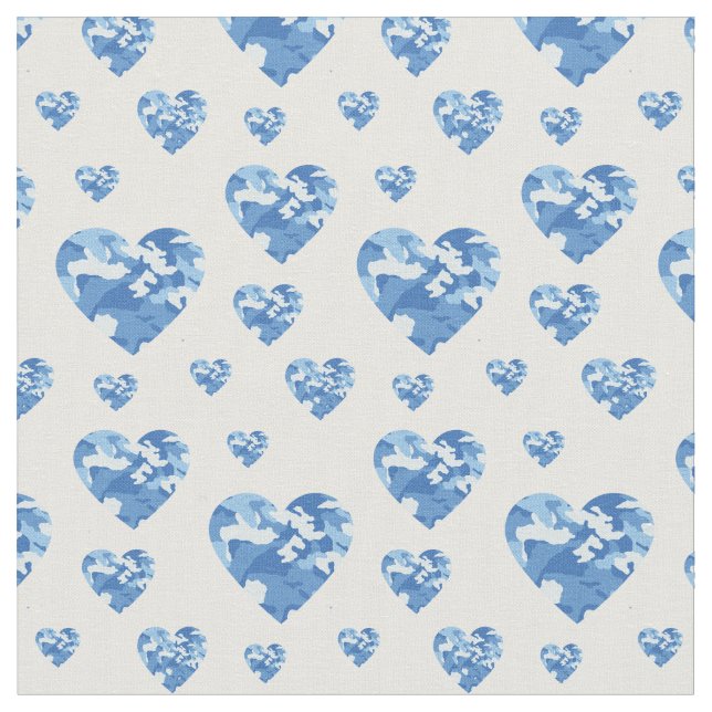 Tecido Camo Hearts Blue Boys Camouflage (Detalhe)