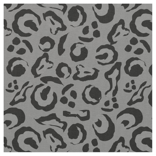 Tecido Campanha de Cinza Impressão de Pele-Leopardo (Detalhe)