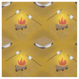 Tecido Camping Campfire e Smores