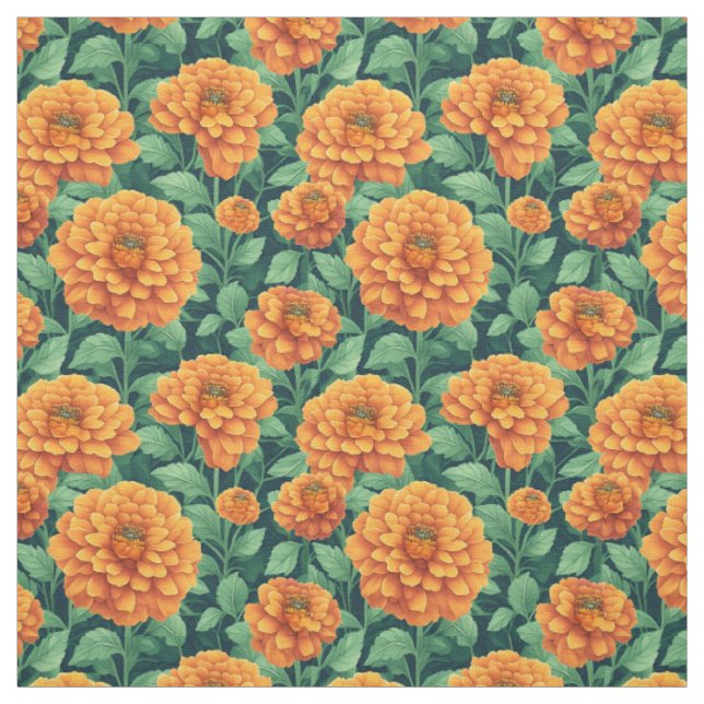 Tecido Campo de arte floral ao estilo marigold (Modelo)