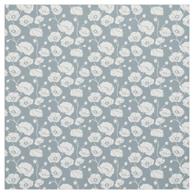 Tecido Campo de papagaios branco em azul (Modelo)