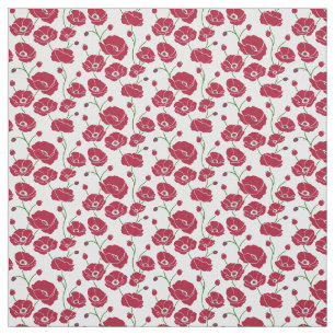 Tecido Campo de Poppies vermelho