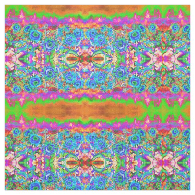 Tecido Campos de girassol para sempre, flores azuis abstr (Modelo)