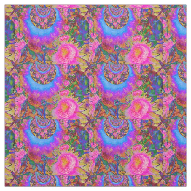 Tecido Campos de girassol rosa para sempre (Modelo)