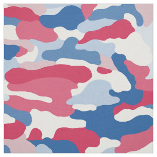 Tecido Camuflagem Azul e Branco Vermelho
