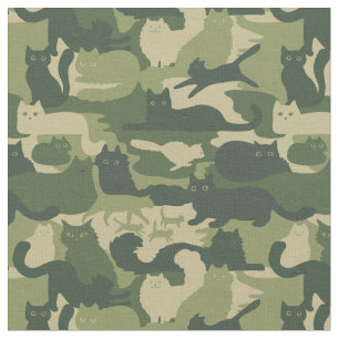 Tecido Camuflagem Gatos Padrão Exército Gatinhos Verdes
