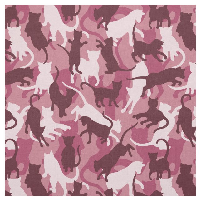 Tecido Camuflagem Rosa Gatos (Modelo)