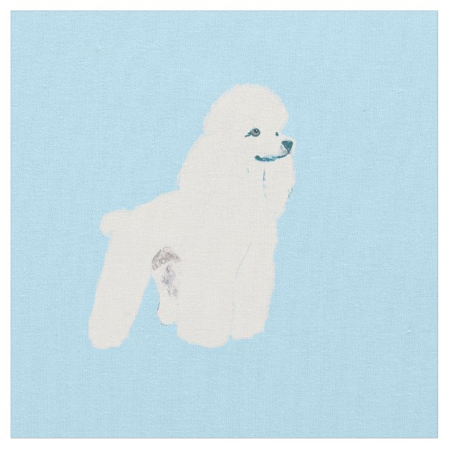 Tecido Caniche branca no azul (Detalhe)