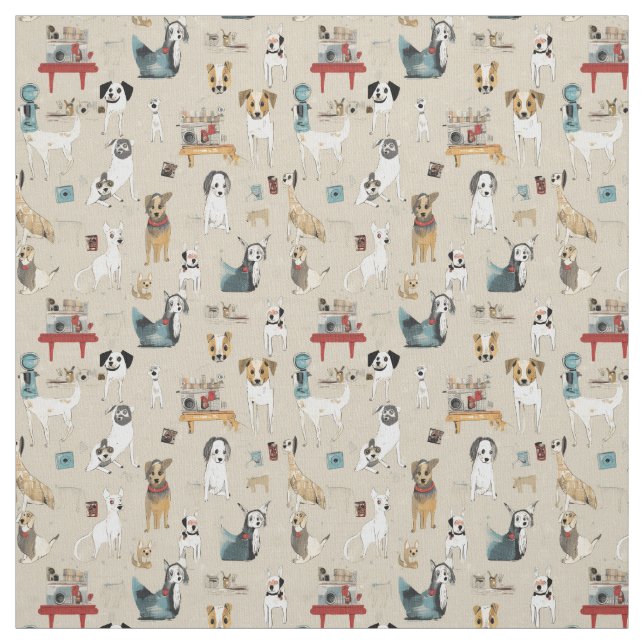 Tecido Canino Capers: Cão Whimsy (Modelo)