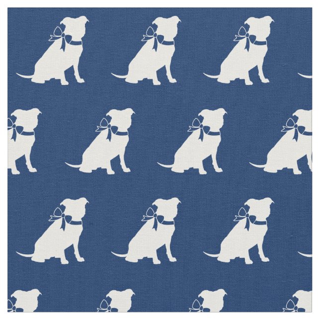 Tecido Canino de Pitbull Silhouette Pet Bull Marinho Blue (Detalhe)