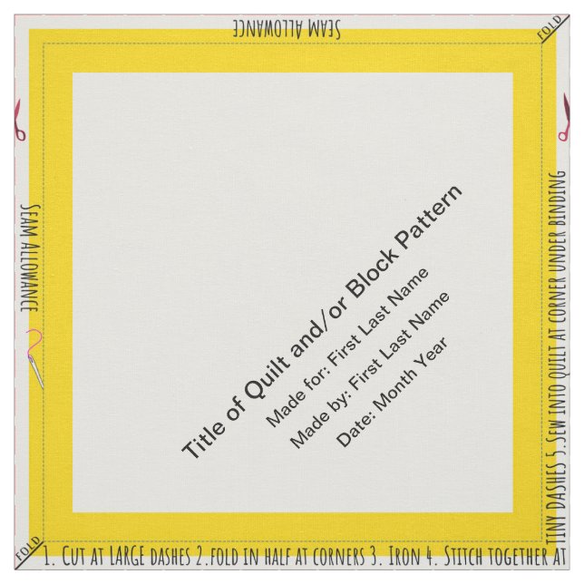 Tecido Canto do Rótulo Simples Personalizado Amarelo (Modelo)