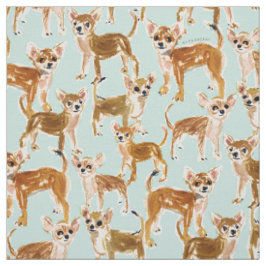 Tecido Cão de Aquarela de Painterly CHIHUAHUAS
