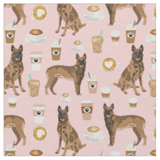 Tecido Cão-de-café, rosa, belga Malinois