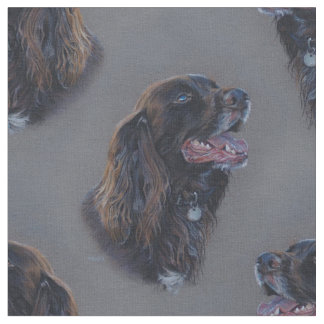 Tecido Cão de Engish cocker spaniel. Pintura das belas