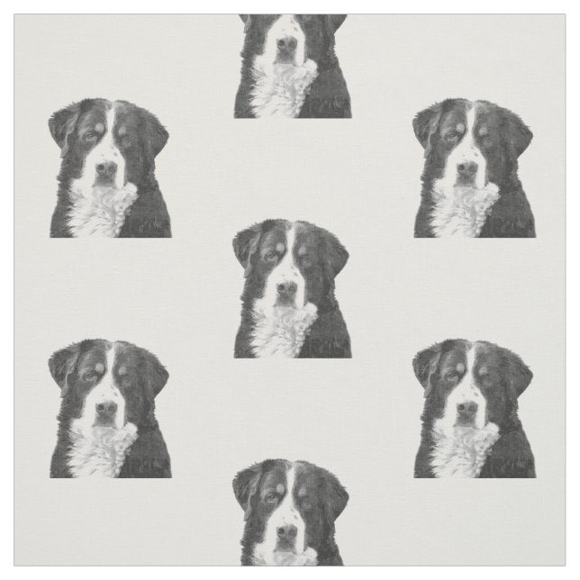 Tecido Cão de montanha de Bernese preto e branco (Modelo)