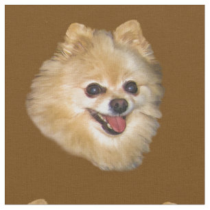 Tecido Cão de Pomeranian customizável