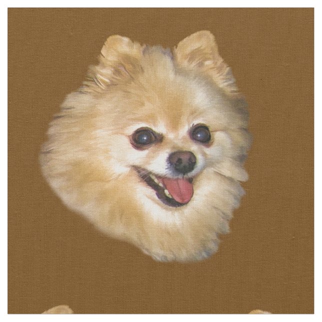 Tecido Cão de Pomeranian customizável (Detalhe)