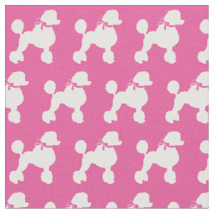 Tecido Cão de Poodle Francês Silhuette Pet Pink