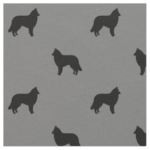 Tecido Cão-de-tutela belga Silhouettes Black and Cinza