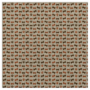 Tecido Cão Gato Animal Pata Impressa Ossos Arco-Gravatas