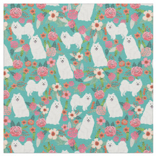 Tecido cão japonês picante vintage floral turquoise