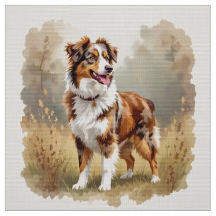Tecido Cão Pastor Australiano Vermelho Merle Aussie