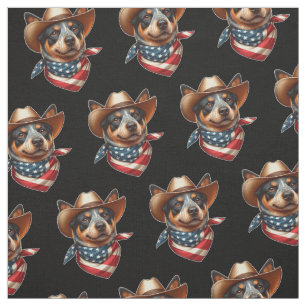 Tecido Cão Vestindo chapéu e bandeira americana Bandana