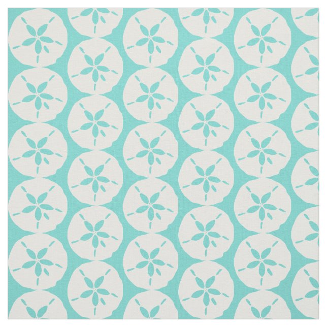 Tecido Capas de areia branca em azul-mar (Modelo)