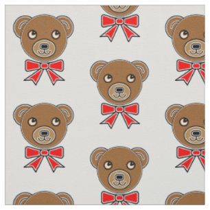 Tecido Cara de urso engraçado