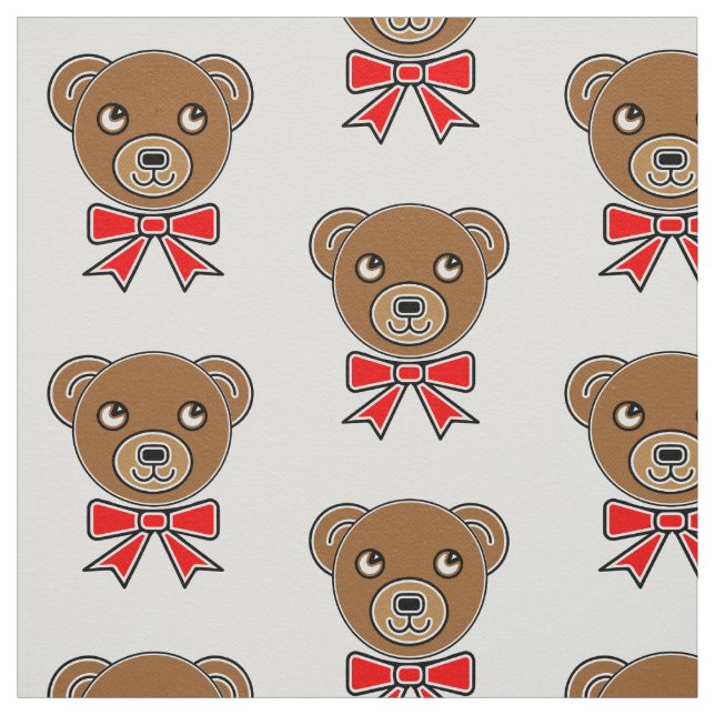 Tecido Cara de urso engraçado (Modelo)