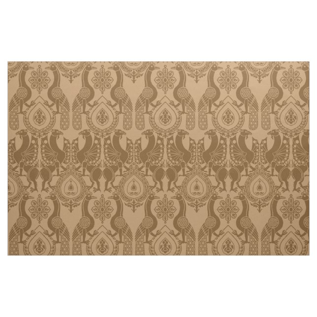Tecido Caramel Medieval Peacocks e Dragões (Fat Quarter)