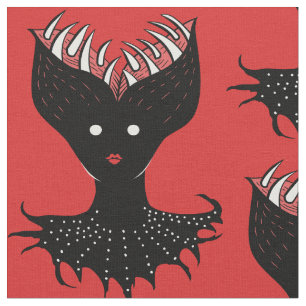 Tecido Caráter gótico escuro da menina assustador do