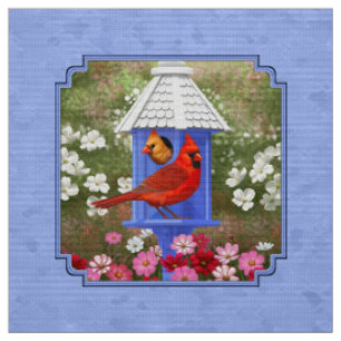 Tecido Cardinhos e Azul-Casinha-redonda