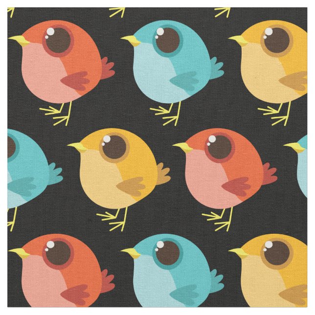Tecido Caricatura De Aves Cuecas (Detalhe)