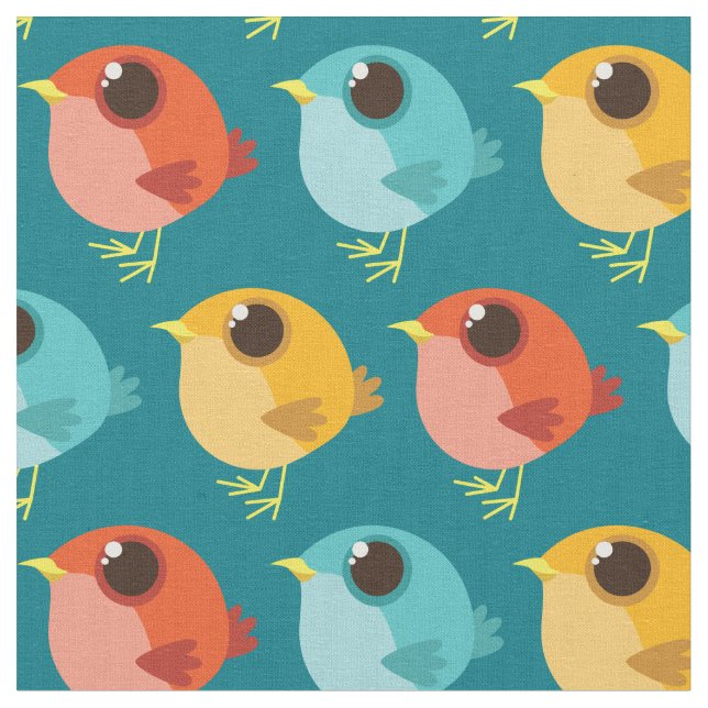 Tecido Caricatura De Aves Cuecas (Detalhe)
