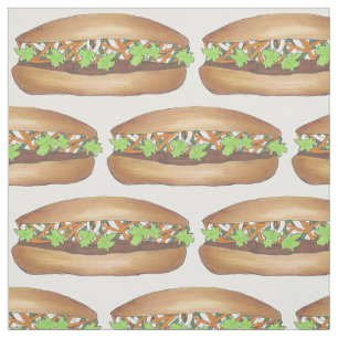 Tecido Carne de porco vietnamita Banh Mi Sanduíche Comida