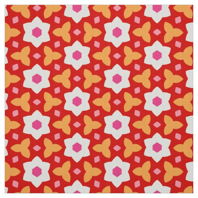 Tecido CARNIVAL - Flor Botânica Geométrica (Modelo)