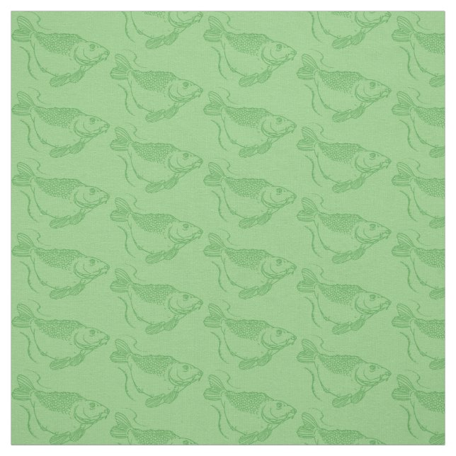 Tecido Carp Fish Impressão Khaki Green Fish (Modelo)
