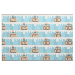 Tecido Carrinho estilizado do homem urso careca musculoso