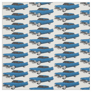 Tecido Carro clássico azul legal 1959