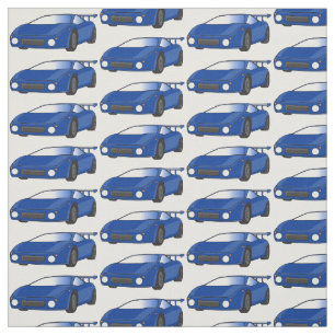 Tecido Carro desportivo azul com ilustração de airfoil