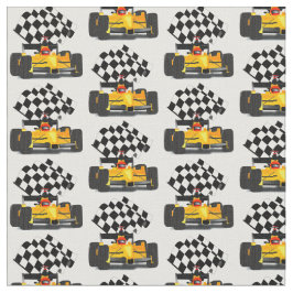 Tecido Carro Race Amarelo com Sinalizador Verificado