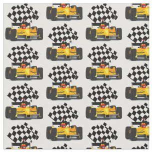 Tecido Carro Race Amarelo com Sinalizador Verificado