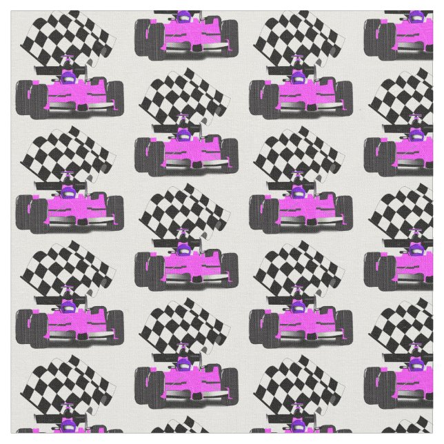 Tecido Carro Race Rosa com Sinalizador Verificado (Detalhe)