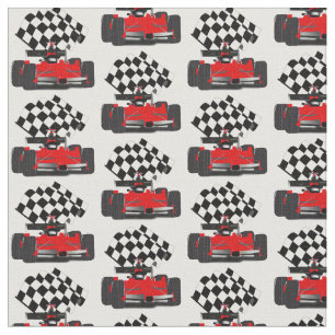 Tecido Carro Race Vermelho com Sinalizador Verificado