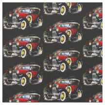 Carro vintage vermelho em preto 