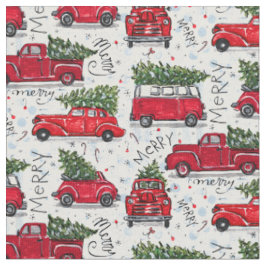 Tecido Carros vintage de Natal e Caminhões