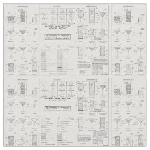 Tecido Carta da construção do cocktail/USDA