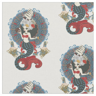 Tecido Cartão Rococo Mermaid art nouveau